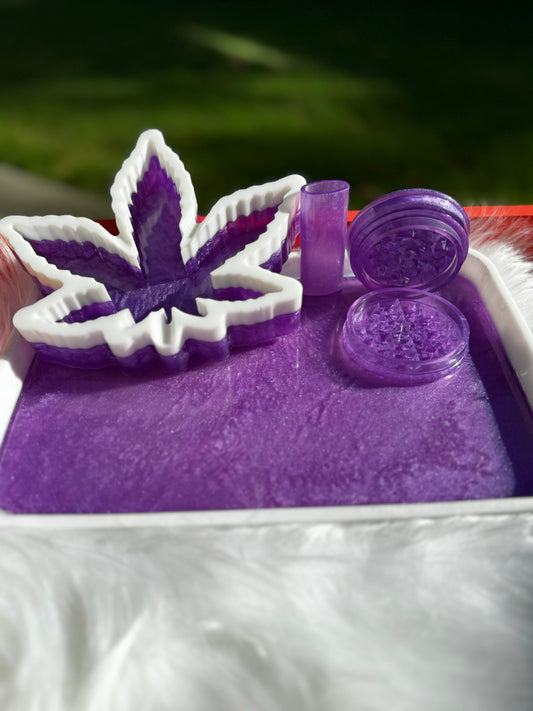 Purple Rolling Tray Set