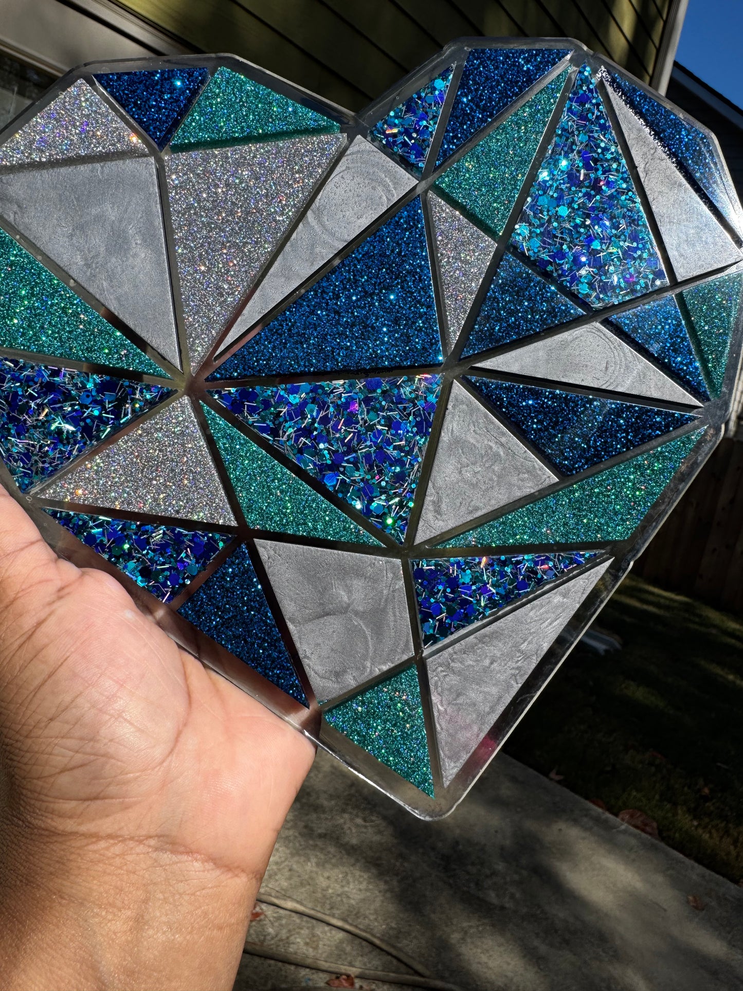 Blue Geometric Heart