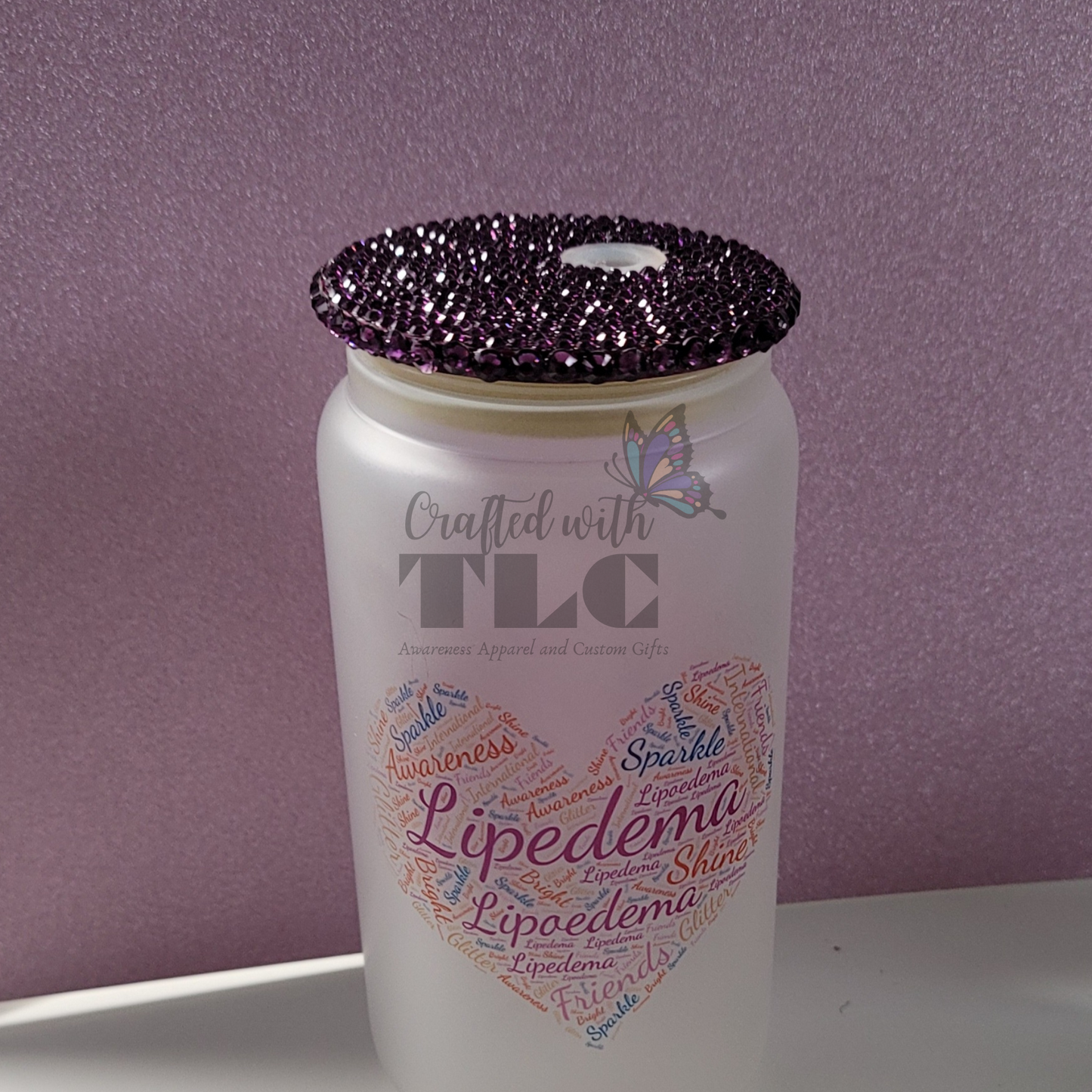 Lipedema Awareness Glass Can