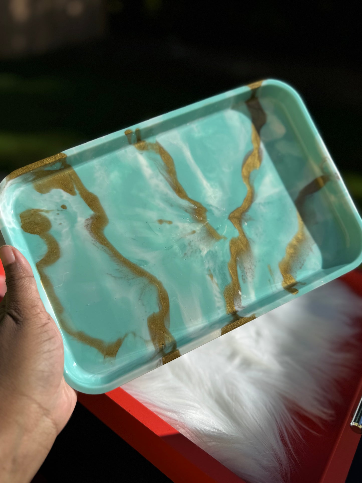 Tiffany Blue and Gold Tray