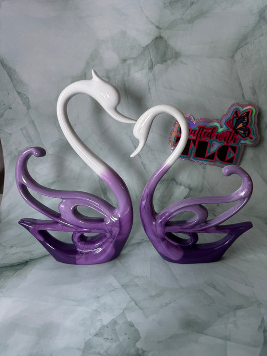 Lovely Swan Set Purple and White Ombre