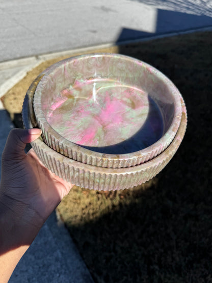 Pink Green & Gold Decorative Bowl Set