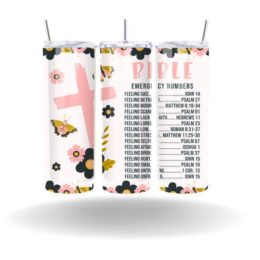 Bible Emergency Numbers Tumbler