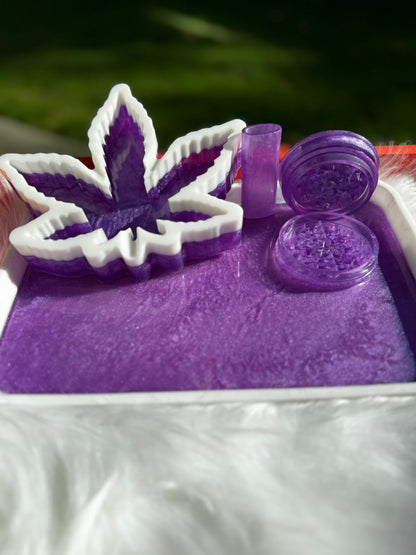 Purple Rolling Tray Set