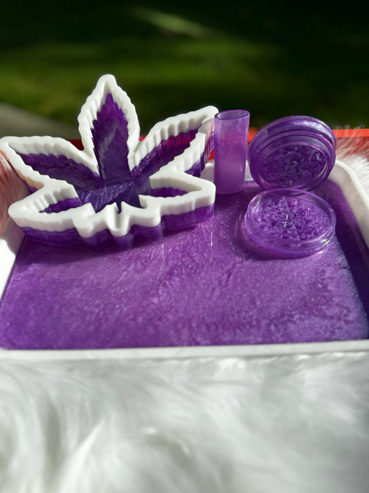 Purple Rolling Tray Set