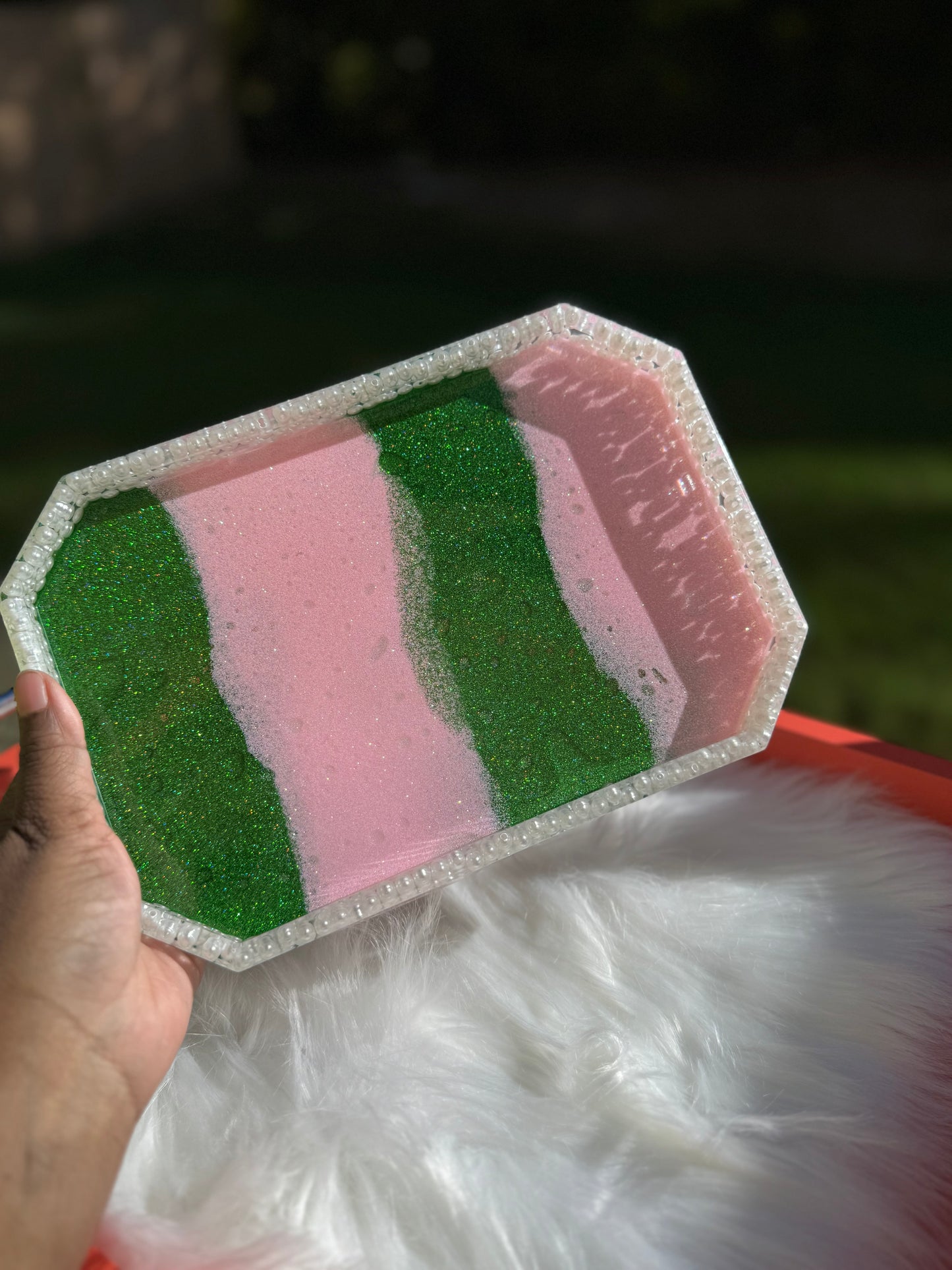 Pink and Green Tray