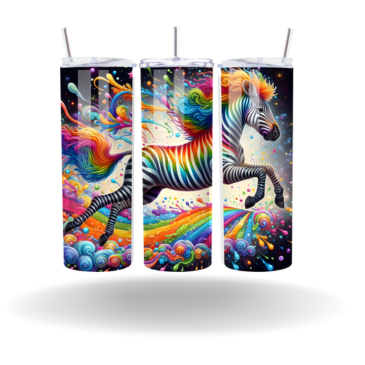 Rainbow Zebra Tumbler