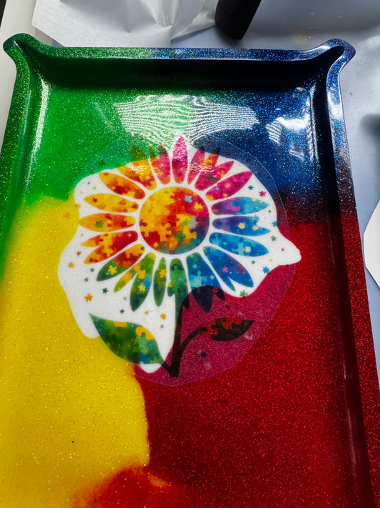 11in x 8in Autism Awareness Tray