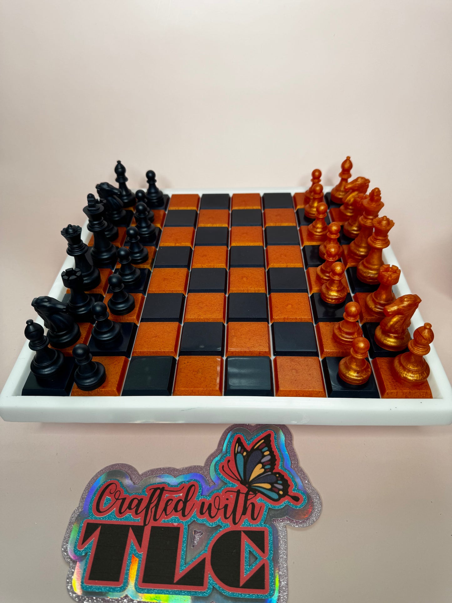 Orange and Navy Cheeseboard (Ready To Ship)
